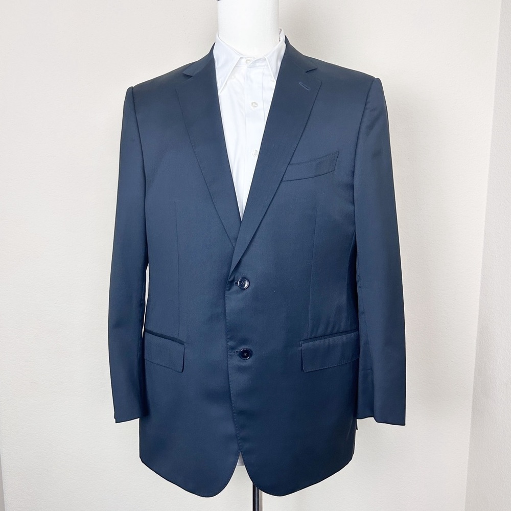 Ermanegildo Zegna Mila Navy Blue Suit Jacket Size 54R | 100% Wool